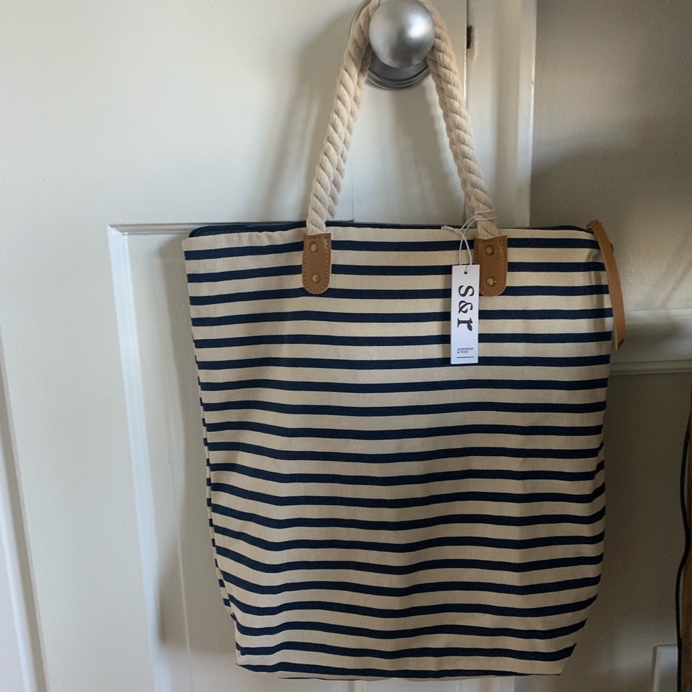 Summer & Rose Nautical Striped Tote